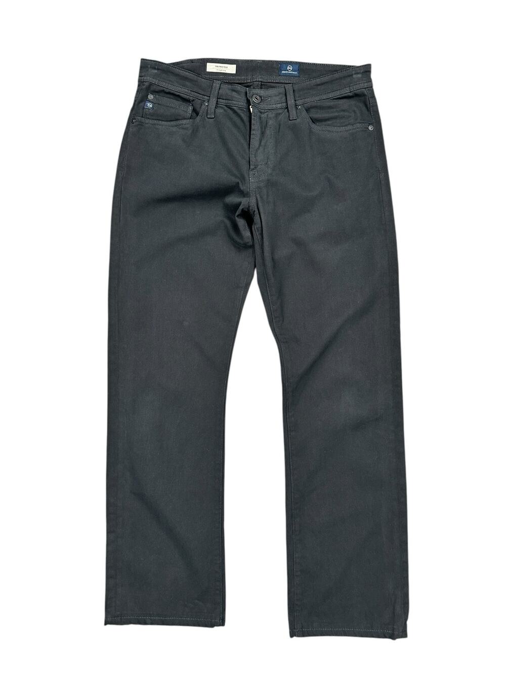 AG Jeans The Protégé Straight Leg Sueded Sateen Chino Jeans Dark Gray — 30x34